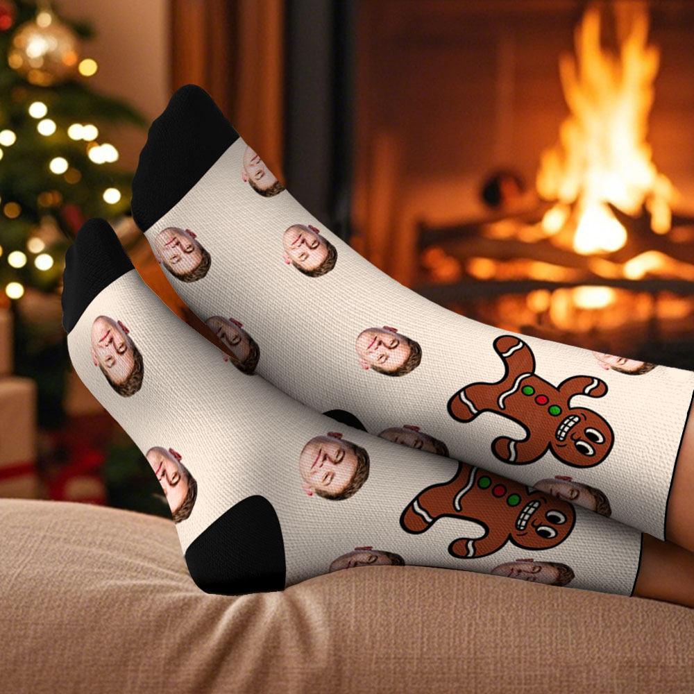 Personalized Funny Christmas Themed Socks Custom Face Socks Santa Socks Gift - MyFaceSocksAU