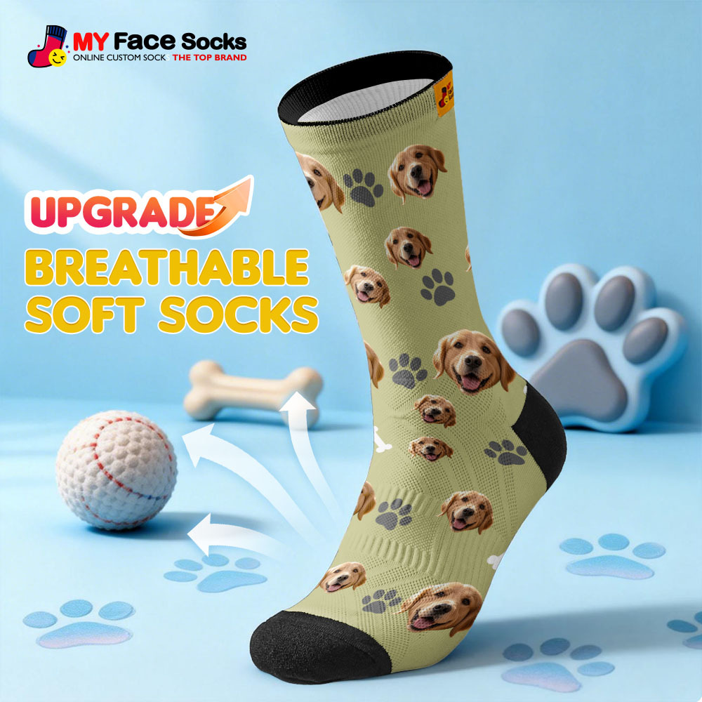 Custom Cute Pet Theme Face Socks Personalized Pet Lover Gift Socks with Photo - MyFaceSocksAU