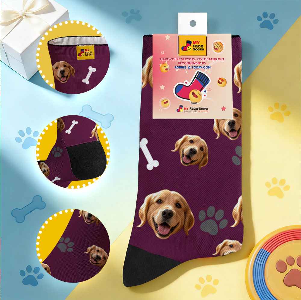 Custom Cute Pet Theme Face Socks Personalized Pet Lover Gift Socks with Photo - MyFaceSocksAU