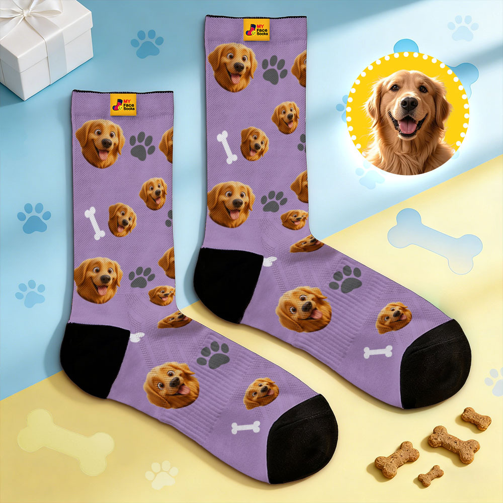 Custom Cute Pet Theme Face Socks Personalized Pet Lover Gift Socks with Photo - MyFaceSocksAU