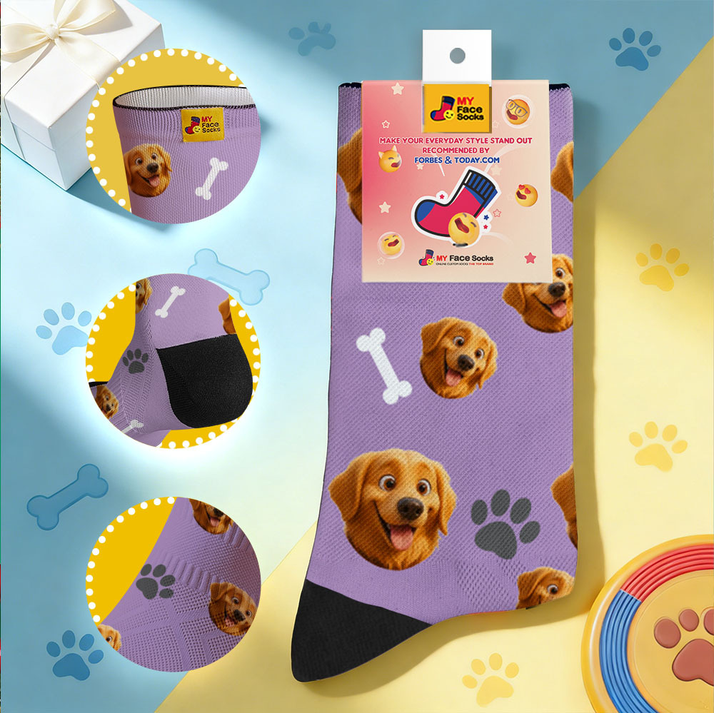 Custom Cute Pet Theme Face Socks Personalized Pet Lover Gift Socks with Photo - MyFaceSocksAU