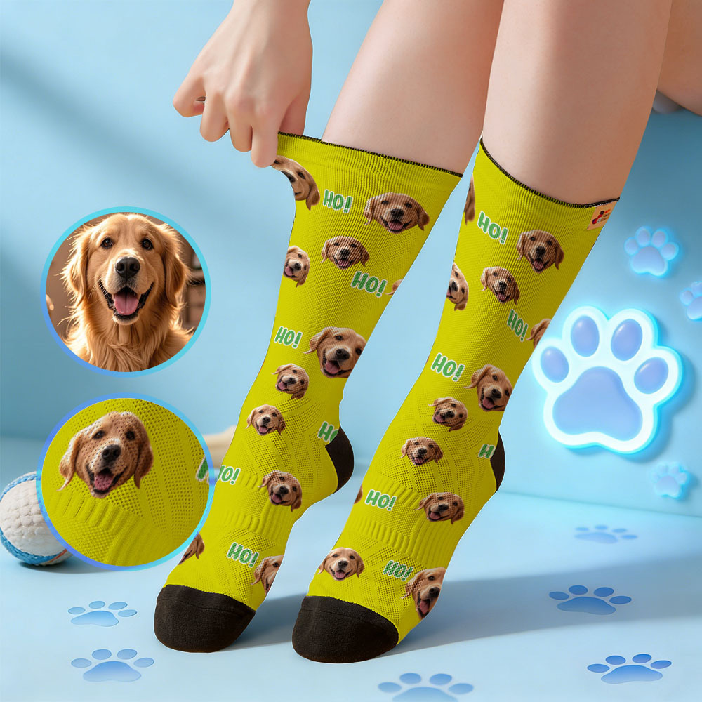 Custom Cute Pet Theme Face Socks Personalized Pet Lover Gift Socks with Photo - MyFaceSocksAU