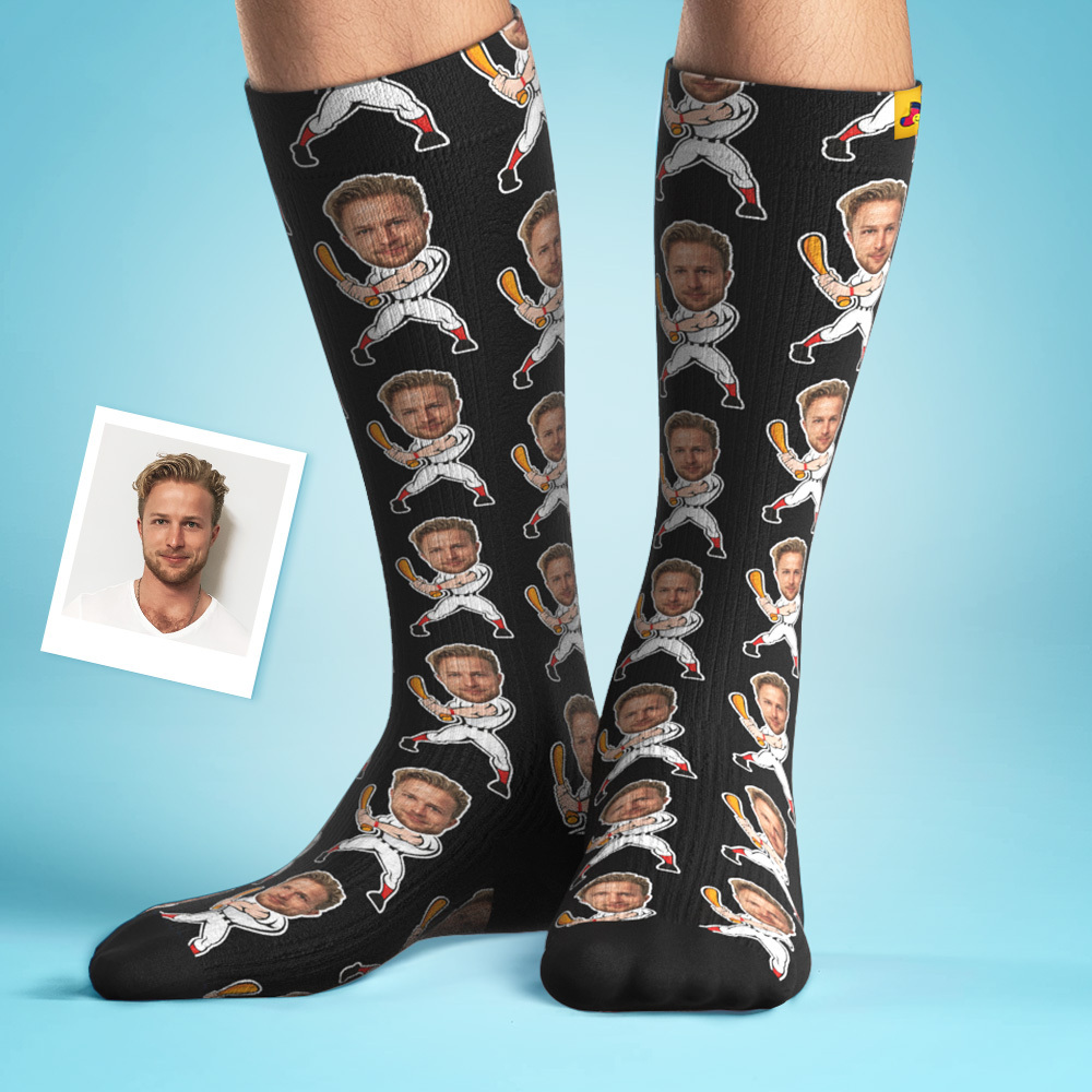 Custom Face Compression Socks Personalized Knee-High Socks Sport Theme Knee-High Socks Gift For Sportsman - MyFaceSocksAU