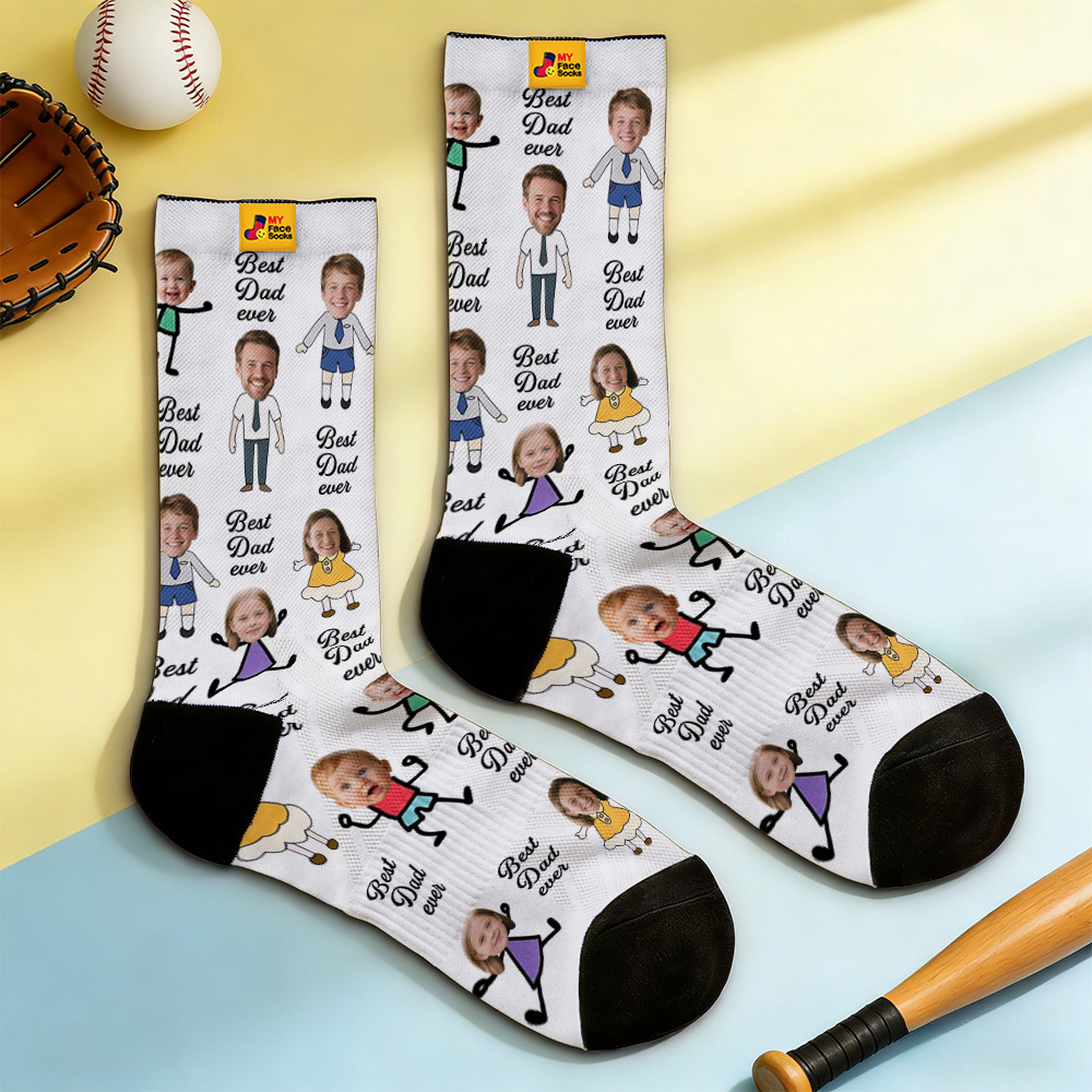 Personalized Socks with Faces Custom Funny Photo Socks for Dad, Father's Day Gift - MyFaceSocksAU