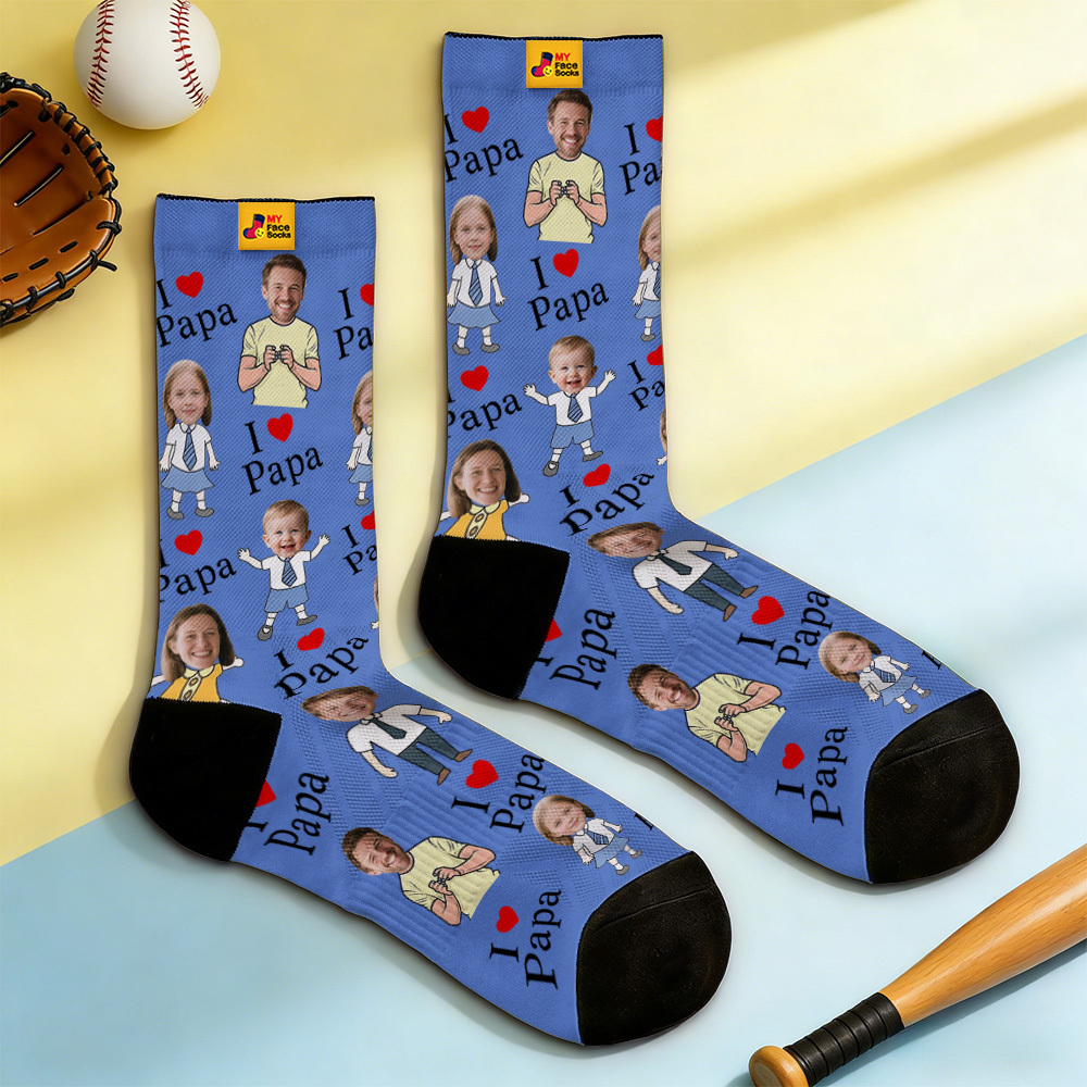 Personalized Socks with Faces Custom Funny Photo Socks for Dad, Father's Day Gift - MyFaceSocksAU