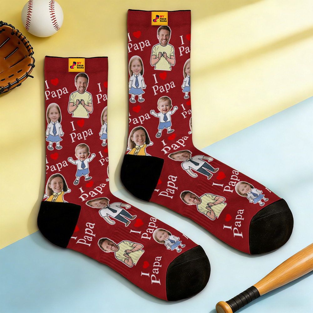 Personalized Socks with Faces Custom Funny Photo Socks for Dad, Father's Day Gift - MyFaceSocksAU