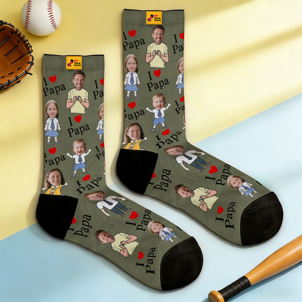 Personalized Socks with Faces Custom Funny Photo Socks for Dad, Father's Day Gift - MyFaceSocksAU