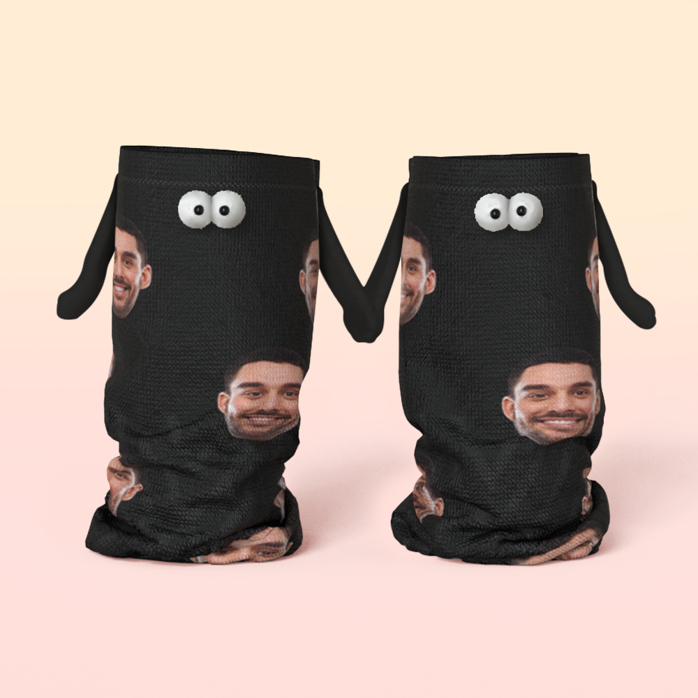 Custom Face Socks Magnetic Holding Hands Suction Funny Holding Hands Socks Lovely Socks for Couple Halloween Gift - MyFaceSocksAU