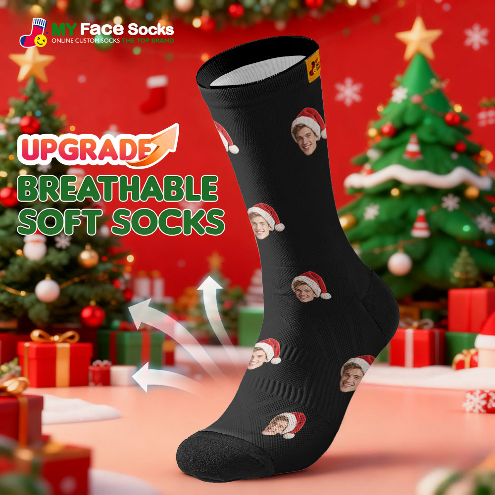 Christmas Gift Custom Face Socks 3D Preview  - Colorful
