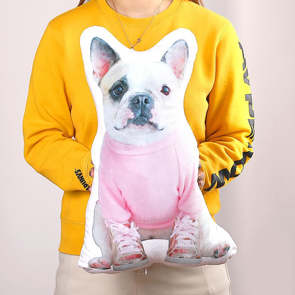 Custom Pet Photo Face Pillow 3D Portrait Pillow-Bulldogpet - MyFaceSocksAU