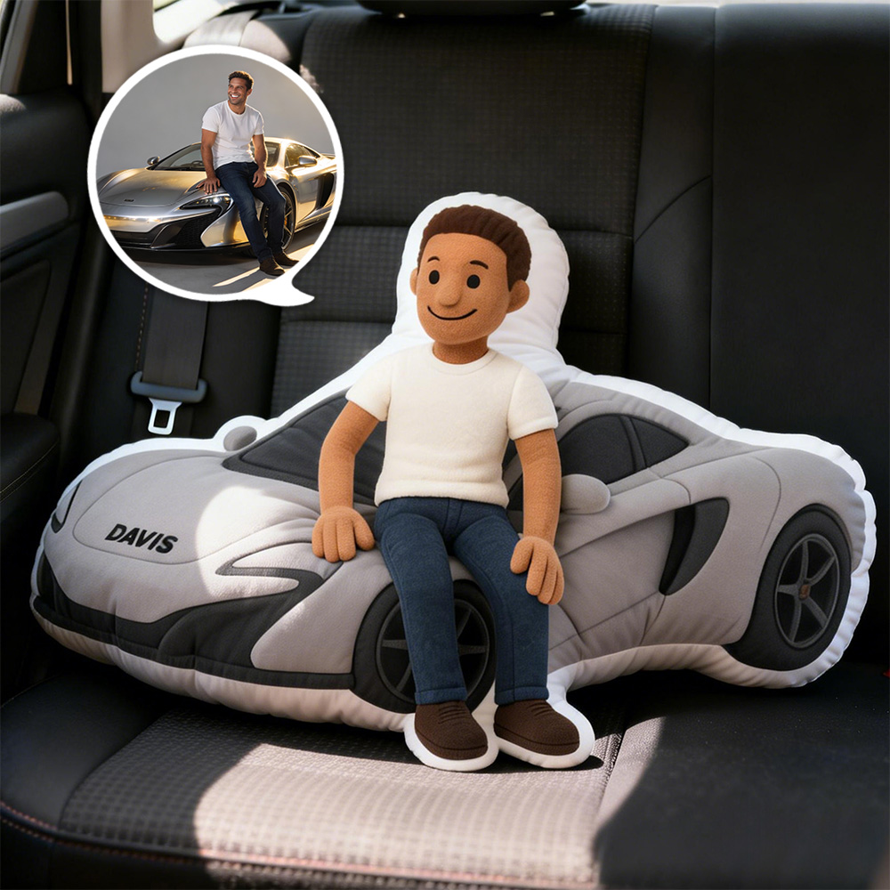 Custom Car Lover Photo Pillow Personalized Photo Pillow Best Girlfriend Minime Pillow  Minime Doll Anime Style Valentine's Day Gifts