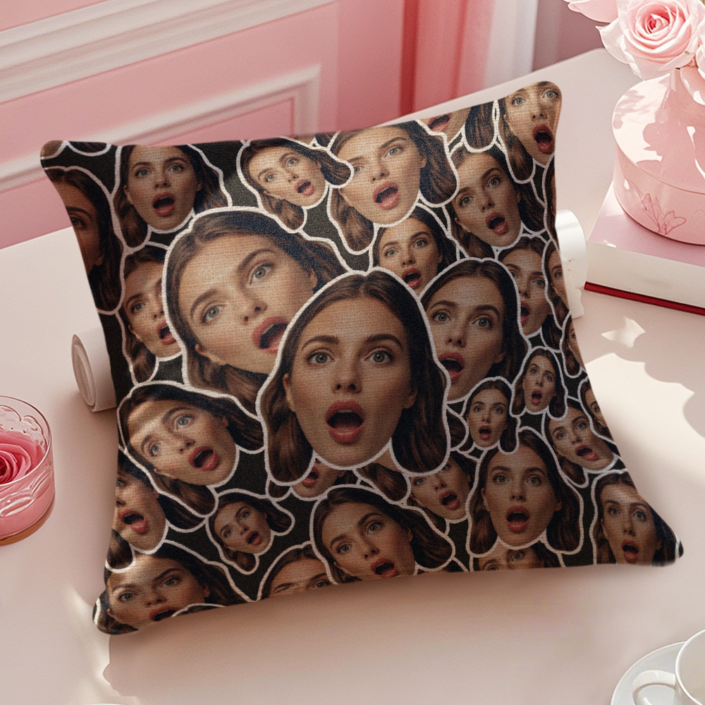 Custom Big And Small Face Pillow Romantic Photo Pillow Gift For Valentine's Day - MyFaceSocksAU