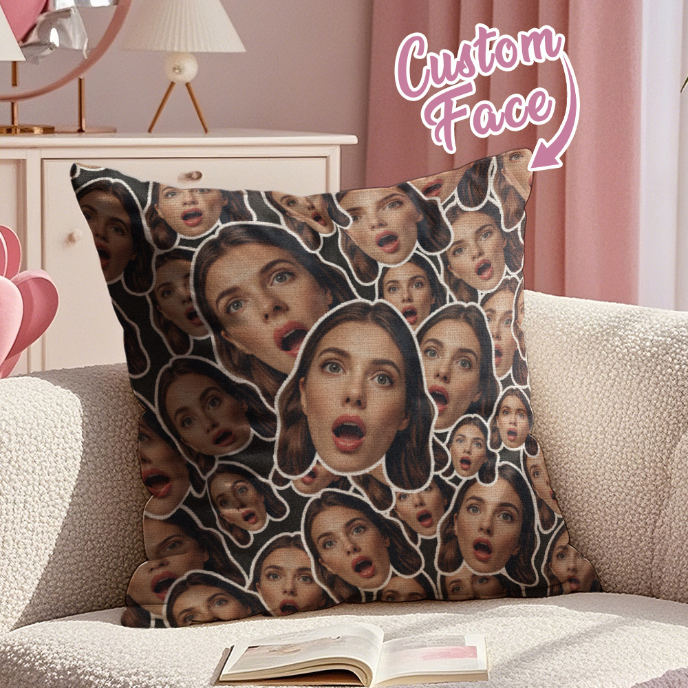 Custom Big And Small Face Pillow Romantic Photo Pillow Gift For Valentine's Day - MyFaceSocksAU