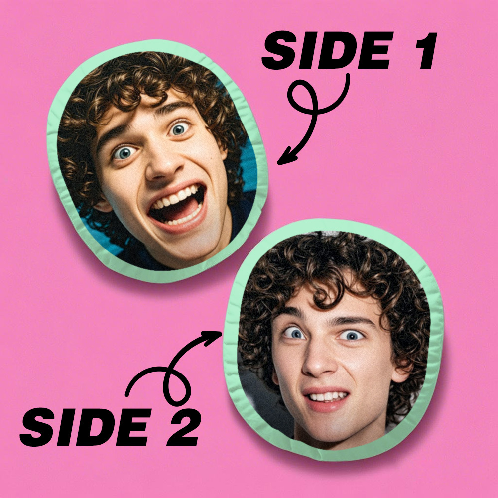 Custom Double Sided Mush Cush Big Face Pillow Funny Face Pillow - MyFaceSocksAU