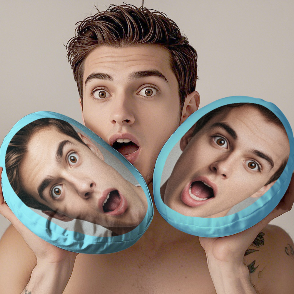 Custom Double Sided Mush Cush Big Face Pillow Funny Face Pillow - MyFaceSocksAU