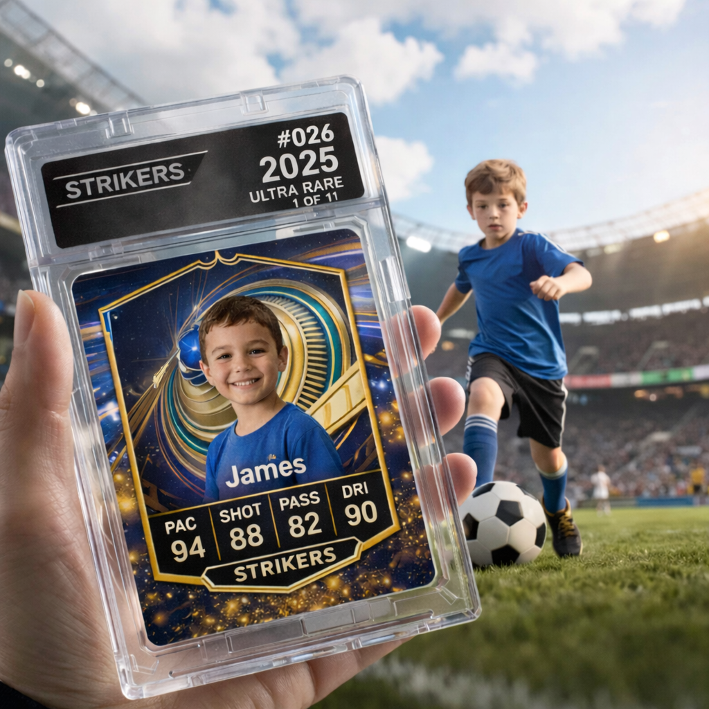 Custom Football Player Trading Card Plaque – Personalized Kids Sports Card Display, Acrylic Slab Gift for Boys - MyFaceSocksAU