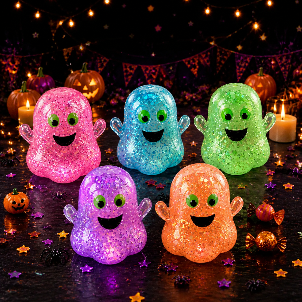 Halloween Squishy Pumpkin Head Toy Pumpkin Ghost TPR Stress Relief Squeeze Toy for Kids & Adults - MyFaceSocksAU