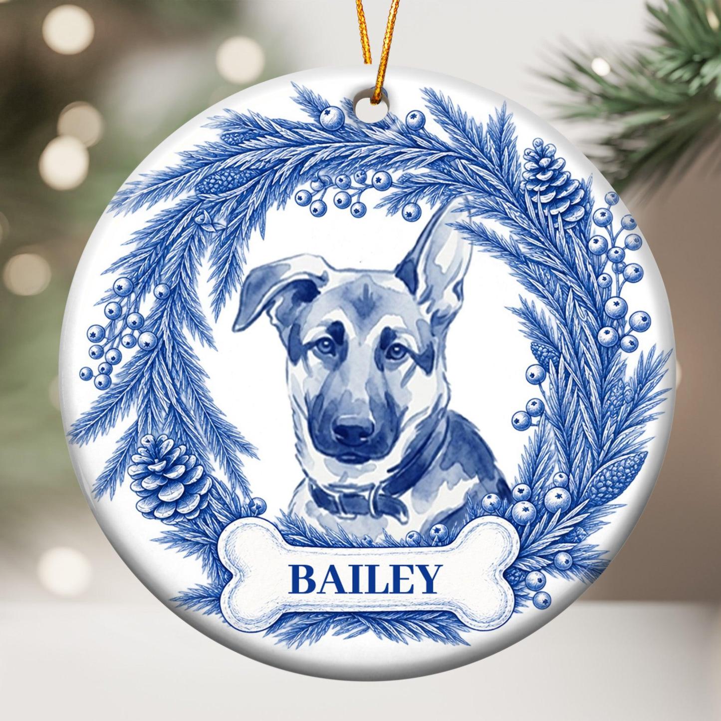 Personalized Pet Christmas Ornament - Custom Name Dog Cat Memorial Gift for Holiday Tree Decor - MyFaceSocksAU