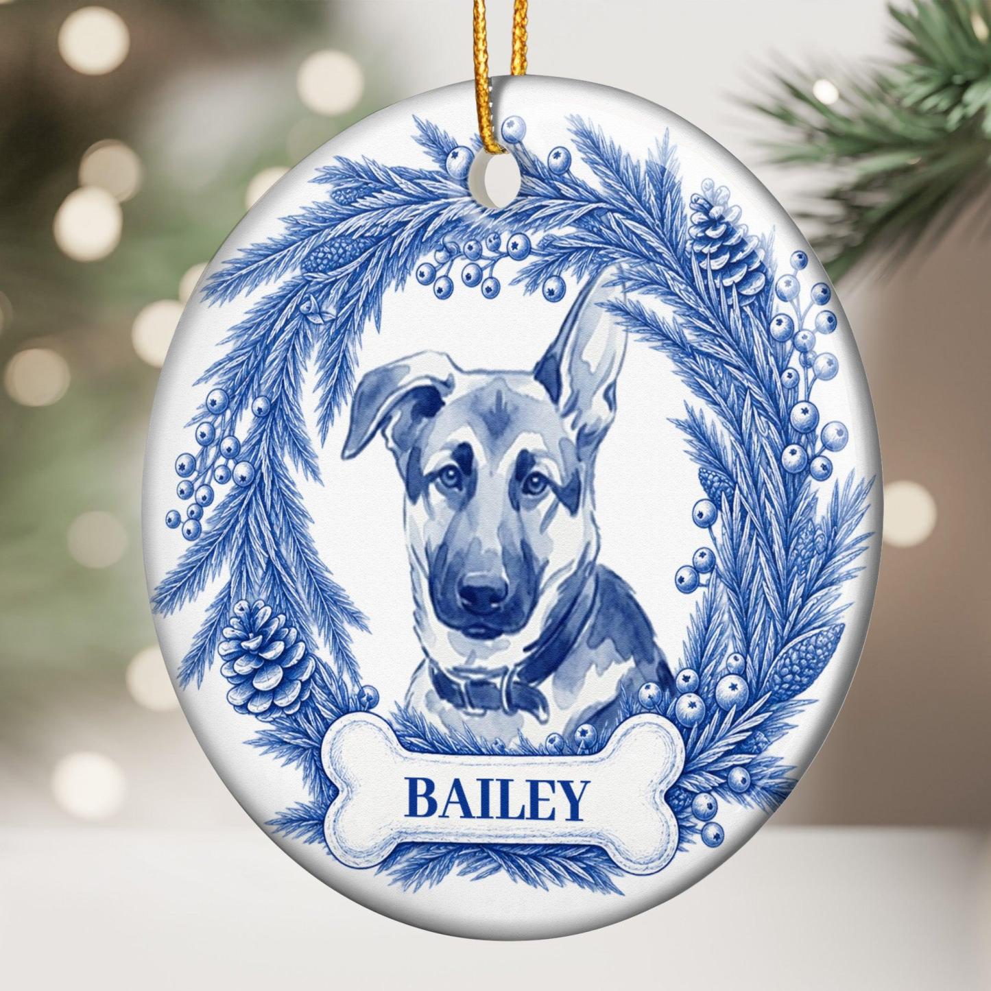 Personalized Pet Christmas Ornament - Custom Name Dog Cat Memorial Gift for Holiday Tree Decor - MyFaceSocksAU