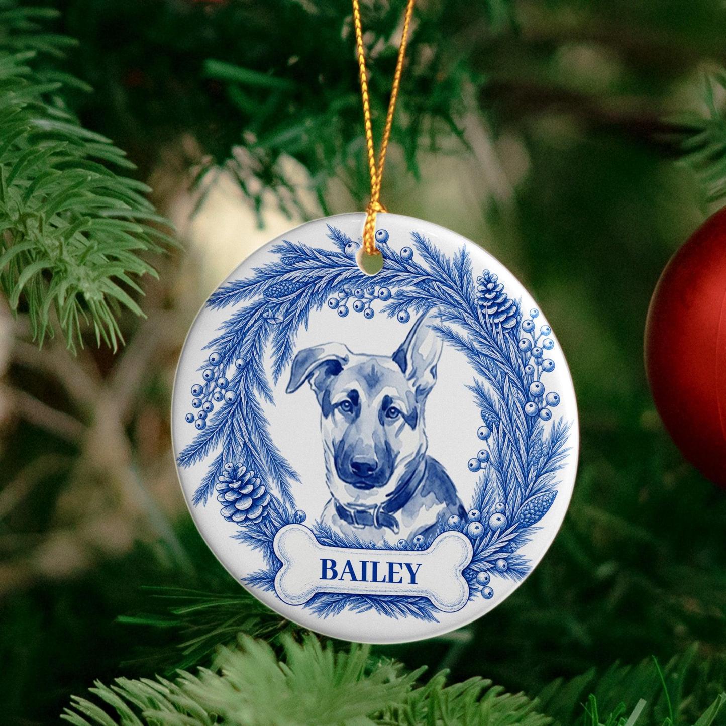 Personalized Pet Christmas Ornament - Custom Name Dog Cat Memorial Gift for Holiday Tree Decor - MyFaceSocksAU