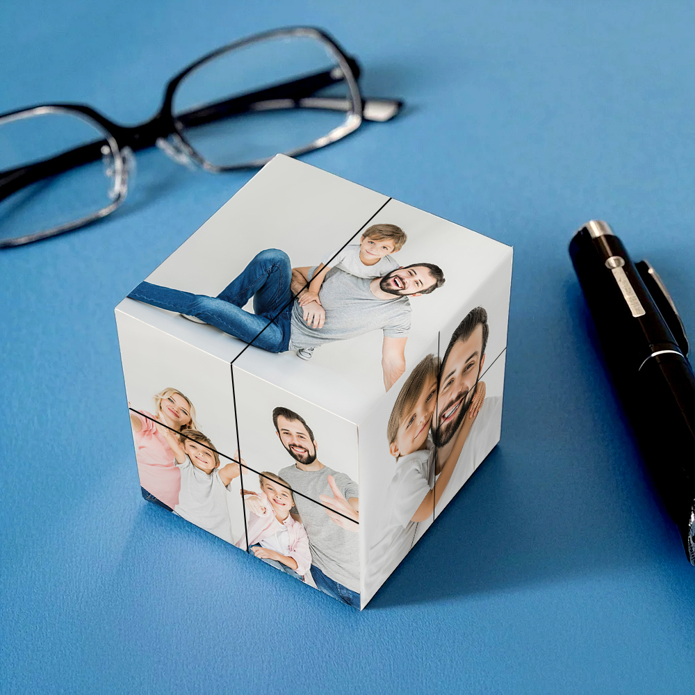 Custom Fathers Day Gift Photo Folding Photo Cube Home Decoration Rubic's Cube - Father's Day Gift