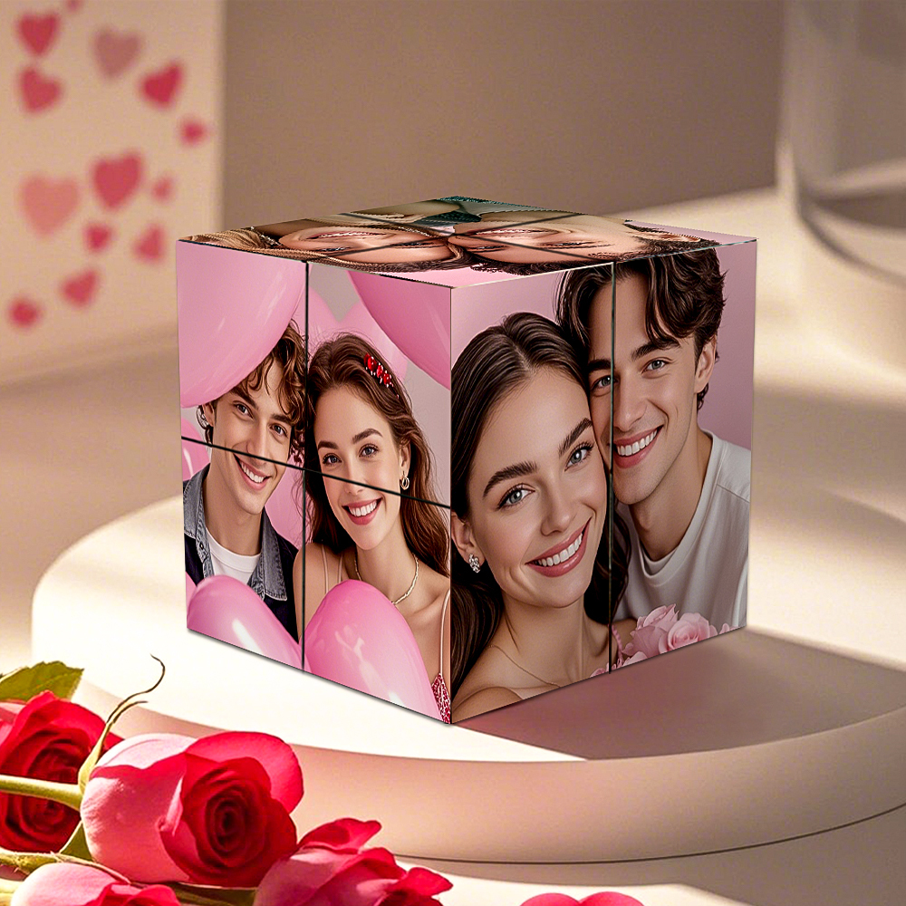 Custom Photo Rubic's Cube Infinity Photo Cube Folding Couple Photo Cube Gifts For Christmas Gifts - MyFaceSocksAU