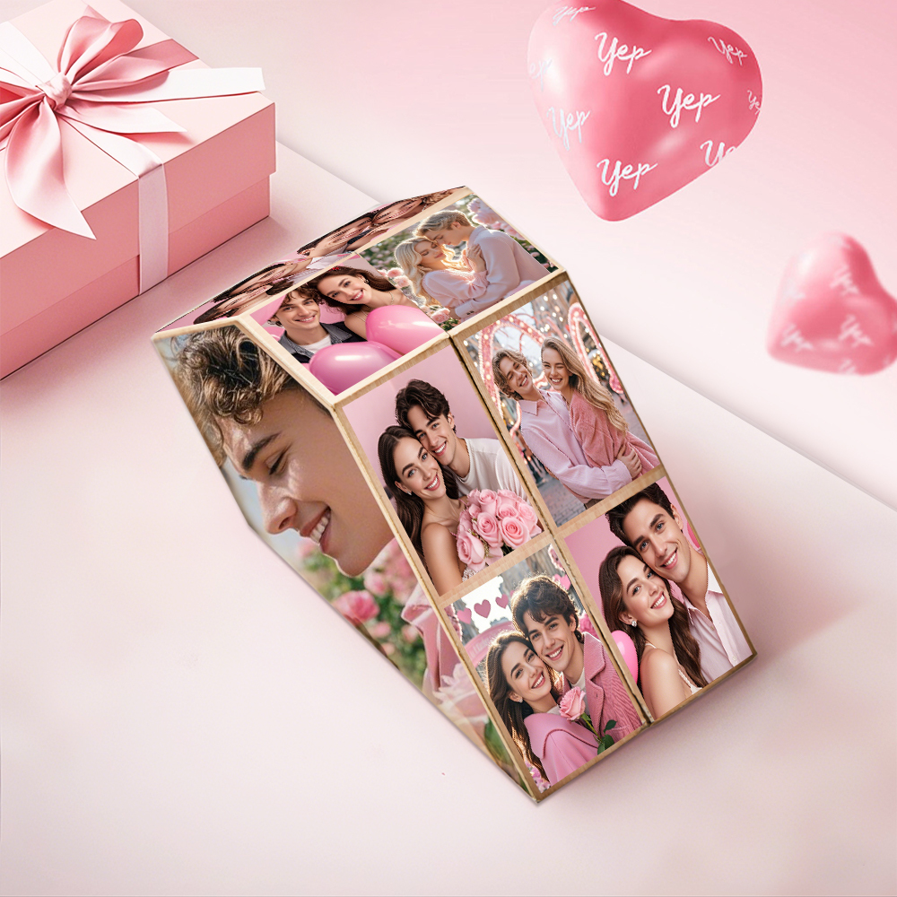 Custom Photo Rubic's Cube Infinity Photo Cube Folding Couple Photo Cube Gifts For Christmas Gifts - MyFaceSocksAU