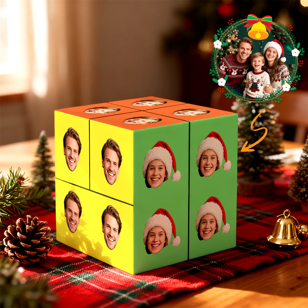 Custom Photo Rubic's Cube Personalized Infinity Cartoon Photo Cube Folding Couple Photo Cube Gifts For Christmas Gifts - MyFaceSocksAU