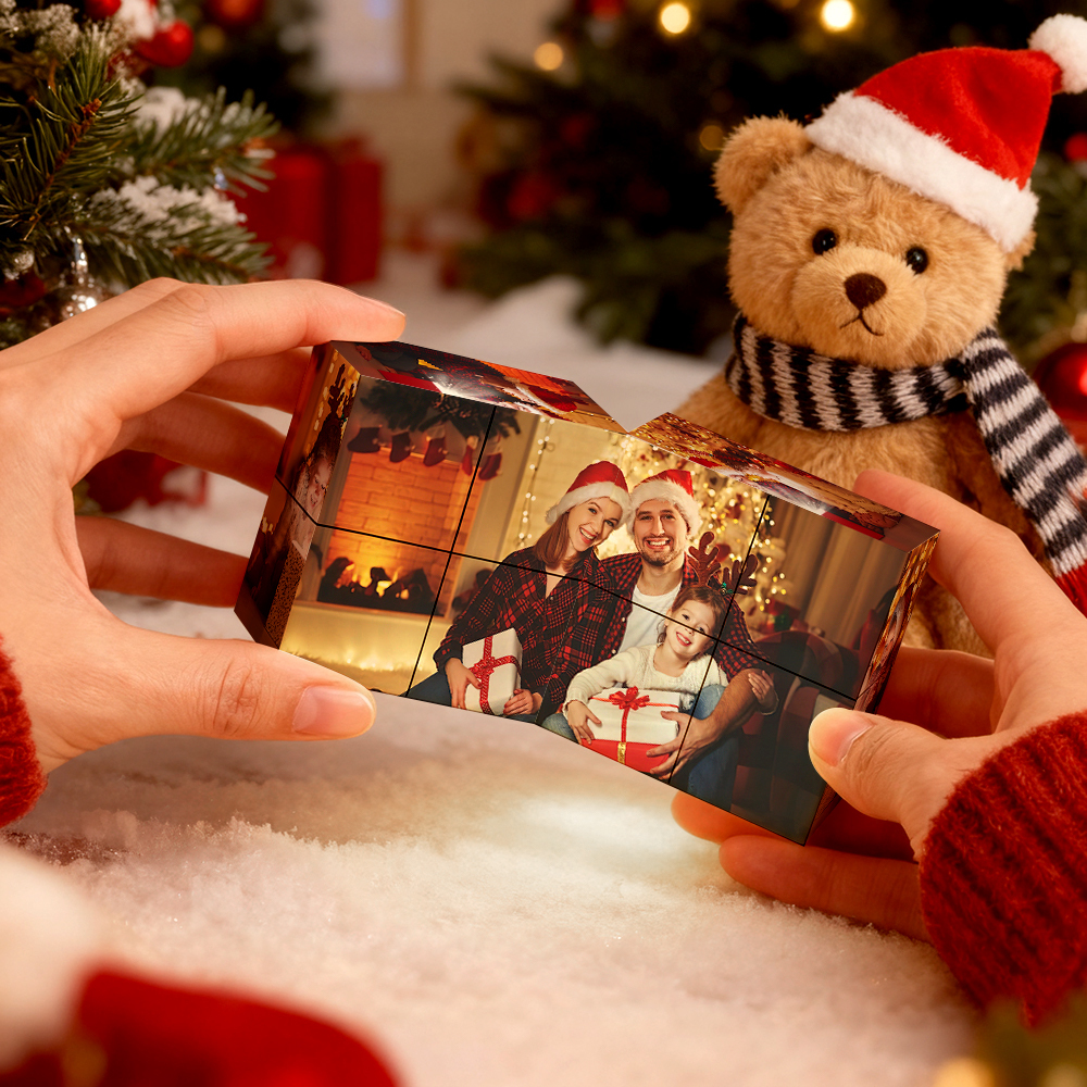 Custom Cartoon Photo Rubic's Cube Personalized Infinity Photo Cube Folding Couple Photo Cube Gifts For Christmas Gifts - MyFaceSocksAU