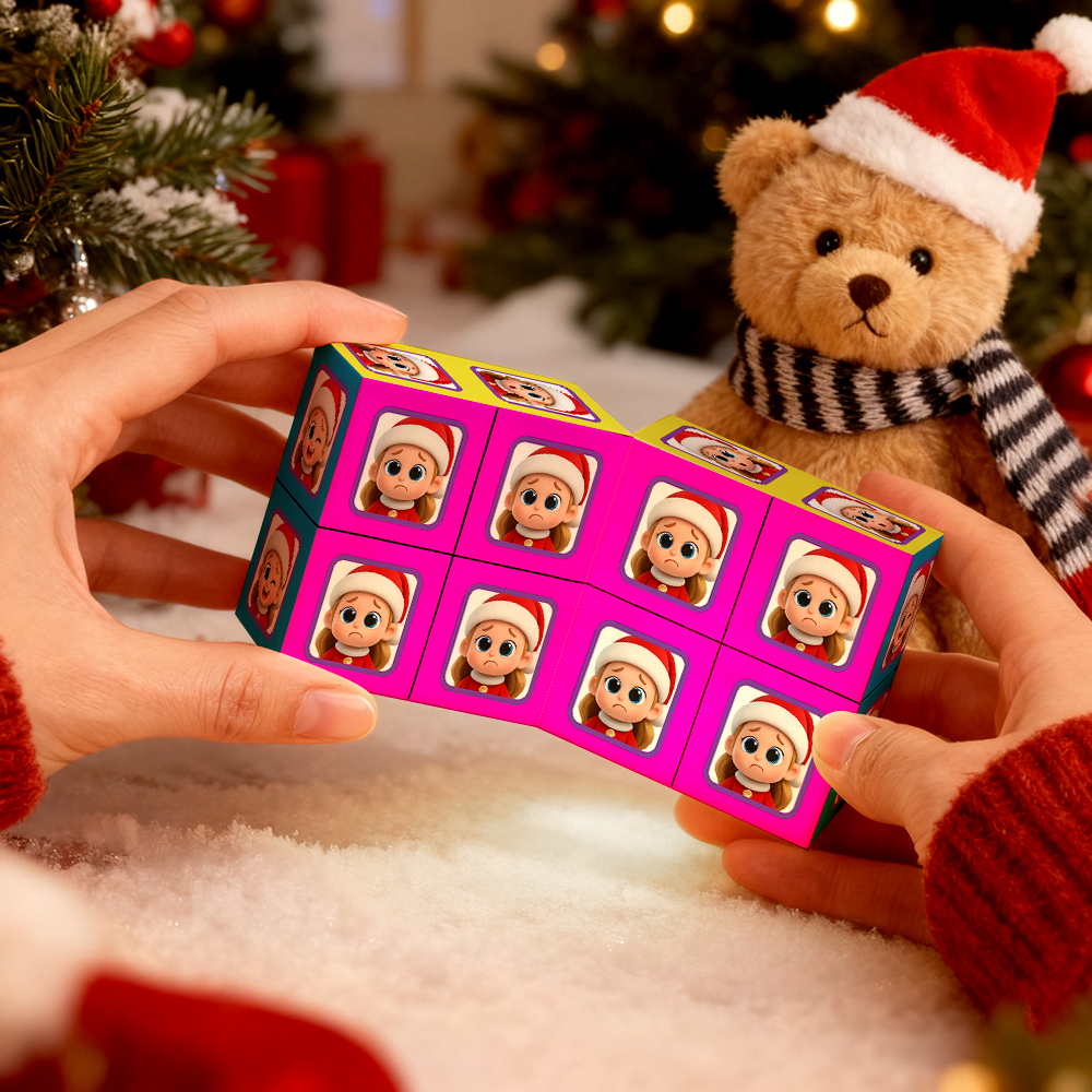 Custom Photo Rubic's Cube Personalized Infinity Cartoon Photo Cube Folding Couple Photo Cube Gifts For Christmas Gifts - MyFaceSocksAU