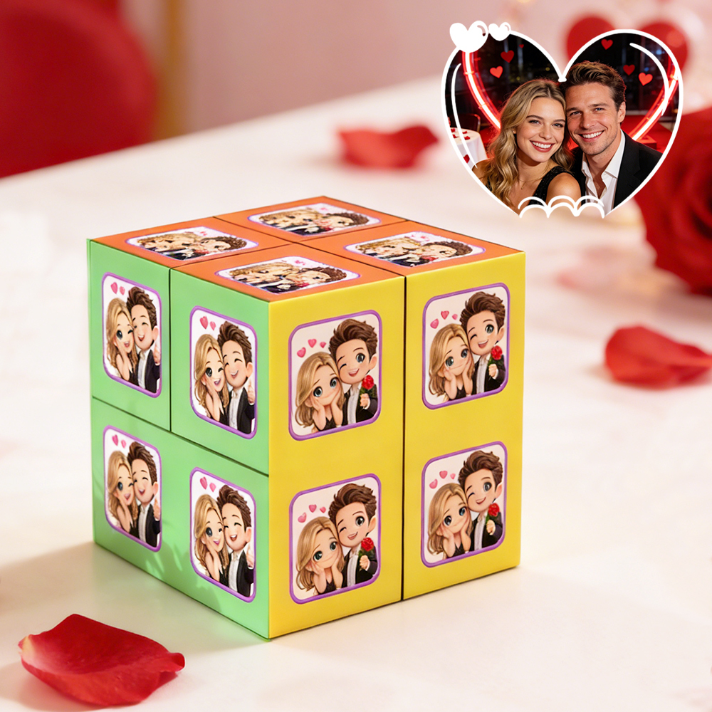 Custom Photo Rubic's Cube Personalized Infinity Cartoon Photo Cube Folding Couple Photo Cube Gifts For Christmas Gifts