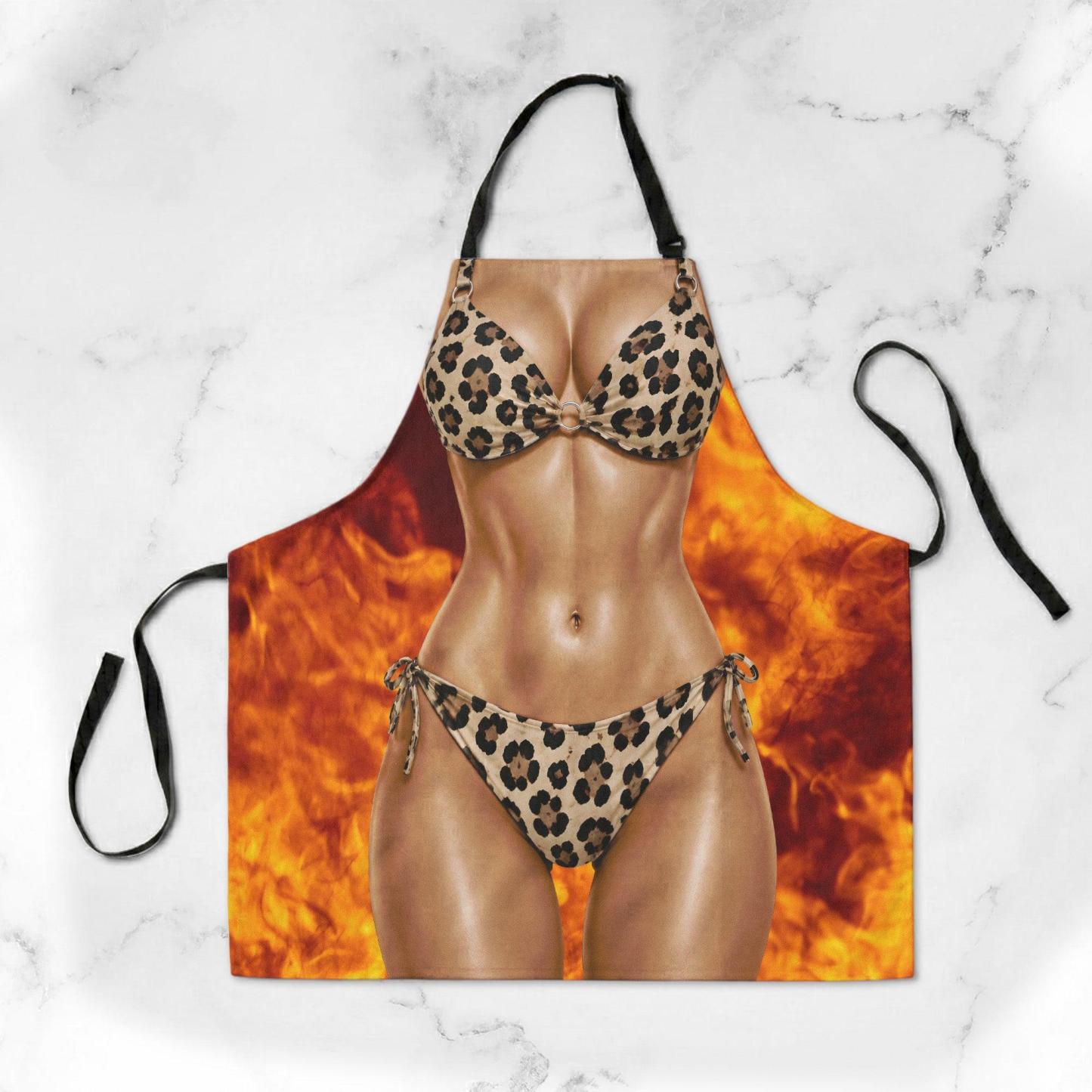 Funny Apron 3D Bikini Silly Gifts For Her, Wife, Coworker, Friend - Personalized Apron - MyFaceSocksAU