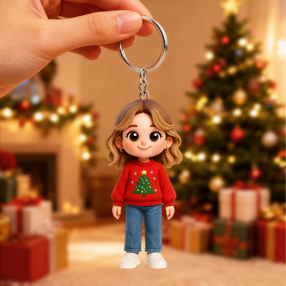 Custom Made 3D Mini Keychain Figure with Your Face Perfect for Gifting