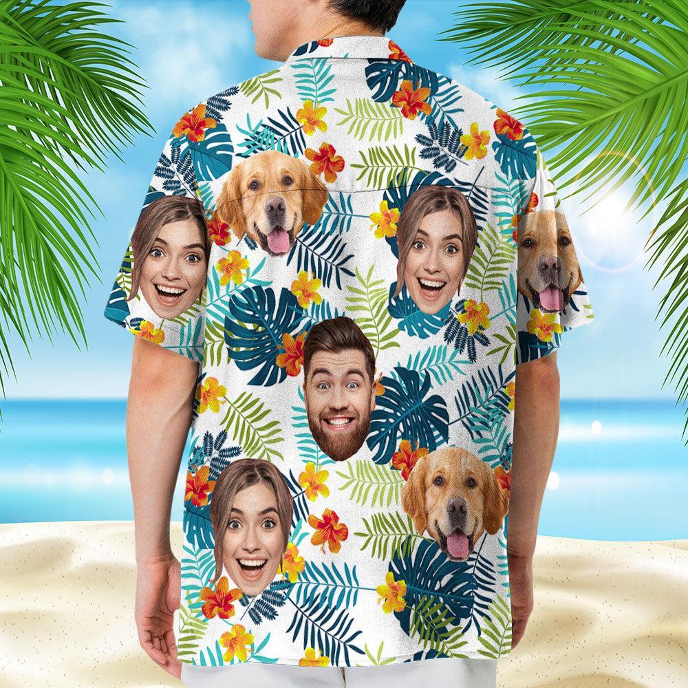 Tropical Vibes Only Custom Photo Hawaiian Shirt, Personalized Tropical Beach Shirt for Men, Funny Summer Vacation Gift - MyFaceSocksAU