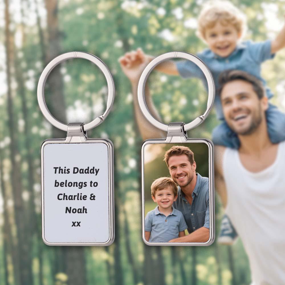 Personalised Dad Photo Keyring, Father's Day Gift for Dad Grandad, Photo Keychain, Gift for Daddy, Gift From Children, New Baby Gift
