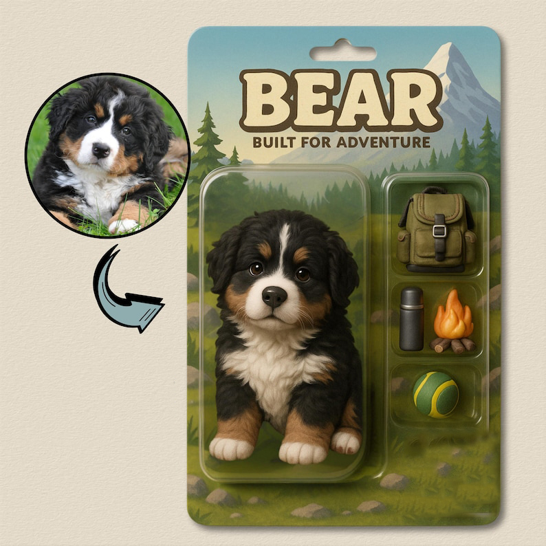 Fully Body Customizable 3D Effect Action Figure Pack Packaging Toy Box Style Art Gift Personalized Acrylic Car Hanger Gift for Pet Lovers - MyFaceSocksAU
