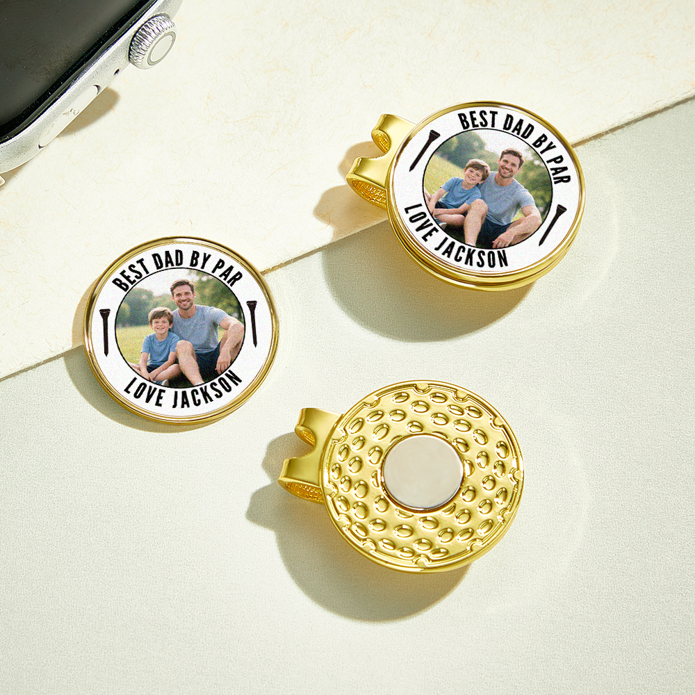 Photo Golf Marker, Best Dad By Par Golf Marker, Fathers Day Gift Ideas, Custom Golf Marker, Golfing Accessory, Personalized Golf Marker