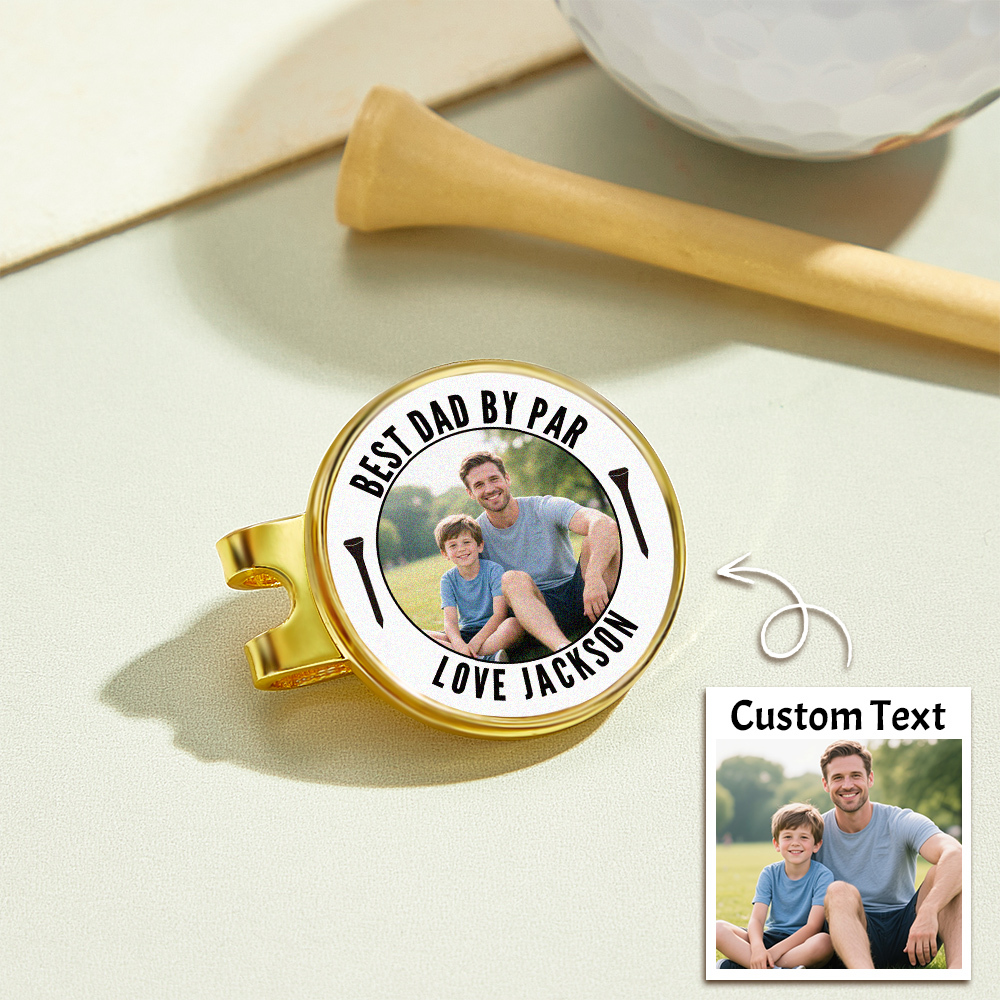 Photo Golf Marker, Best Dad By Par Golf Marker, Fathers Day Gift Ideas, Custom Golf Marker, Golfing Accessory, Personalized Golf Marker