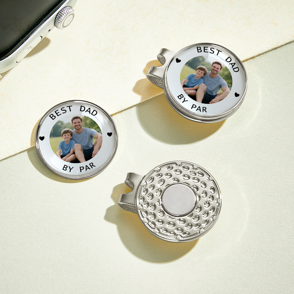Custom Photo Golf Ball Marker & Hat Clip Set, Golf Gift for Man, Gift for Golfer, Fathers Day Gift, Gift for Husband, Fathers Day Grandpa