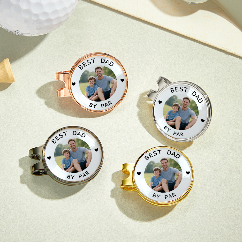 Custom Photo Golf Ball Marker & Hat Clip Set, Golf Gift for Man, Gift for Golfer, Fathers Day Gift, Gift for Husband, Fathers Day Grandpa