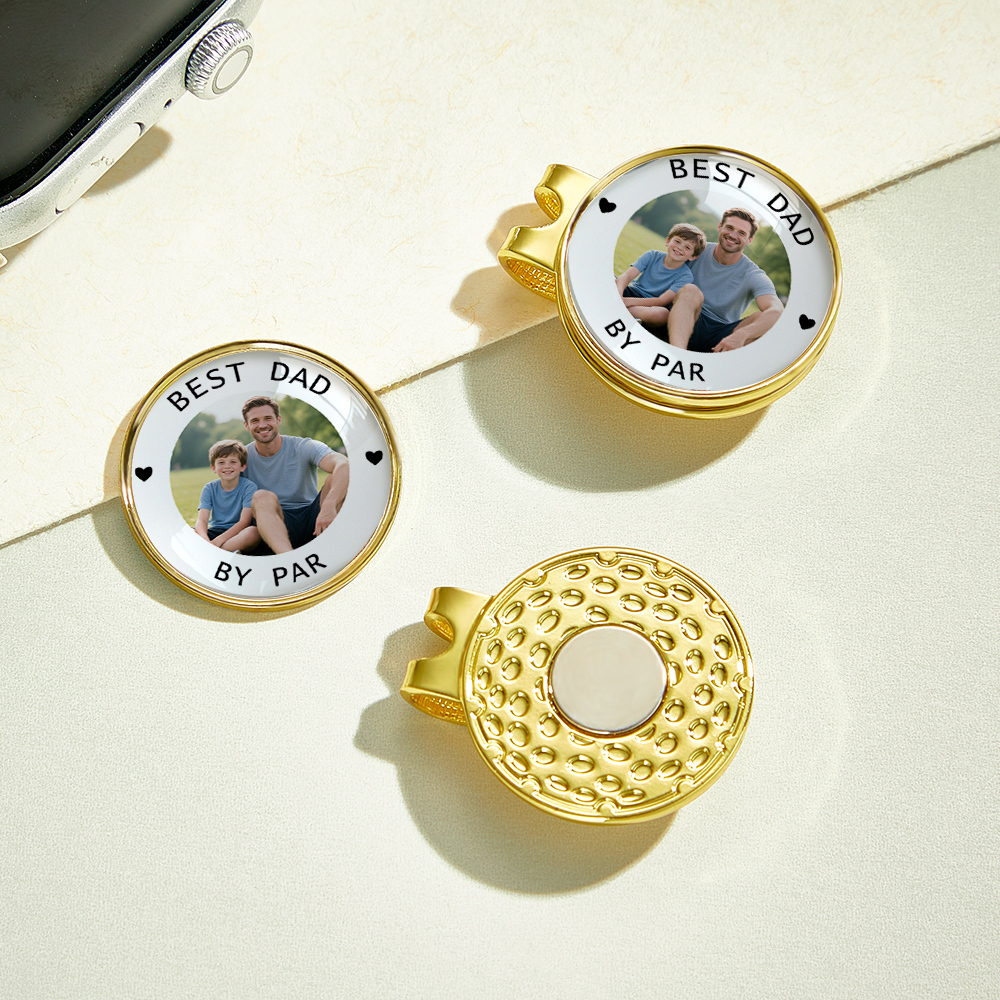 Custom Photo Golf Ball Marker & Hat Clip Set, Golf Gift for Man, Gift for Golfer, Fathers Day Gift, Gift for Husband, Fathers Day Grandpa