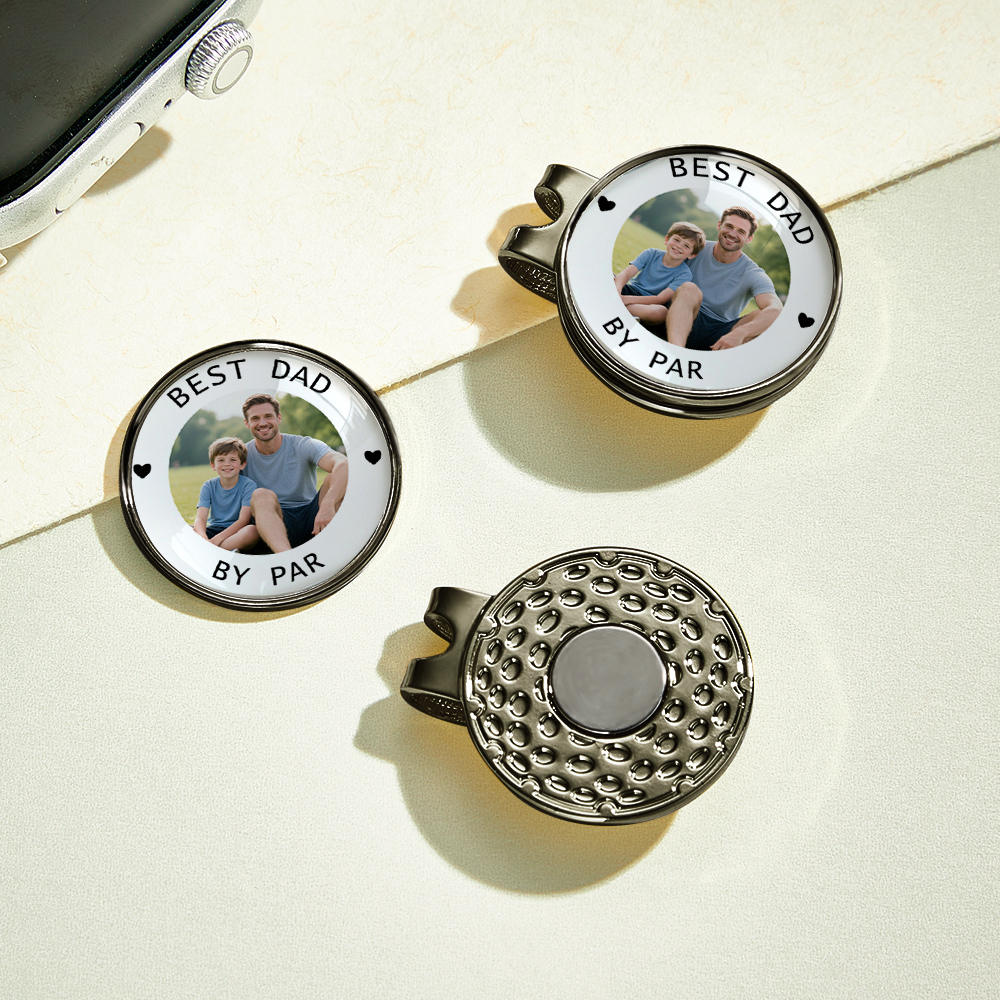 Custom Photo Golf Ball Marker & Hat Clip Set, Golf Gift for Man, Gift for Golfer, Fathers Day Gift, Gift for Husband, Fathers Day Grandpa
