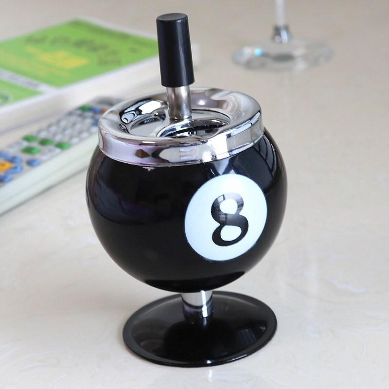 Creative Billiard Metal Ashtray with Lid – Anti-Flying Ash Desk Ashtray, Pool Table Style Office Decoration - MyFaceSocksAU