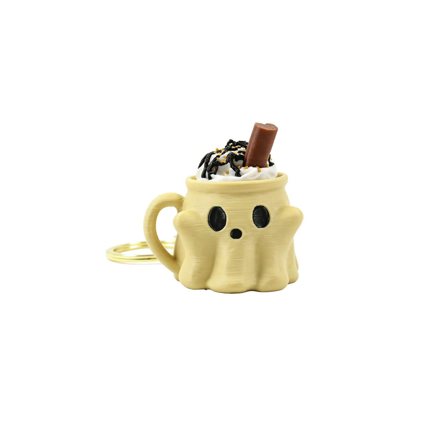 Ghost Ice Cream Keychain Cute Halloween-Themed Mug & Keyboard Fidget Charm, Fun Bag Pendant & Novelty Gift - MyFaceSocksAU