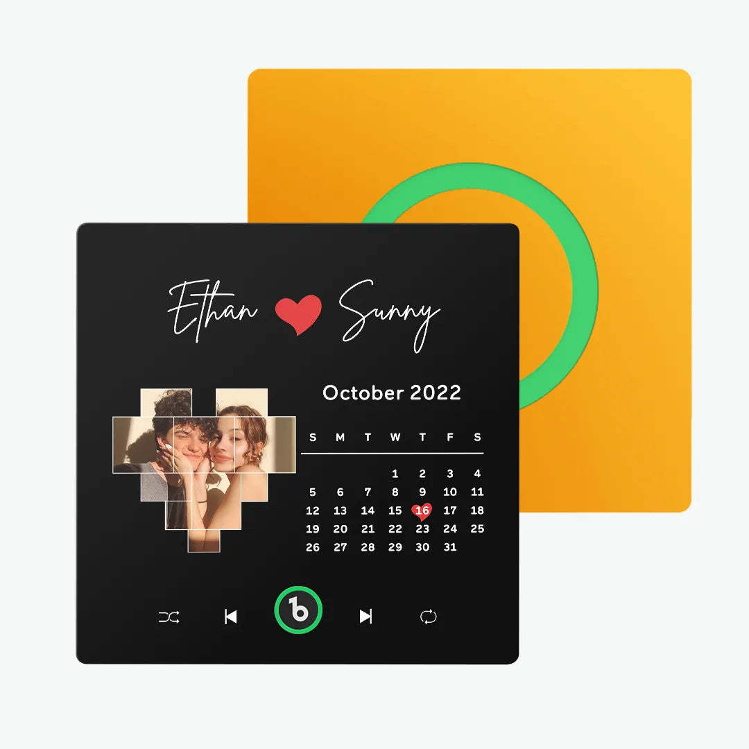 Custom Music Fridge Magnet Colorful Frame Album Fridge Magnet Music Wall Photo Sticker Music Movement That Can Be Played Valentine Gift for Couple - MyFaceSocksAU