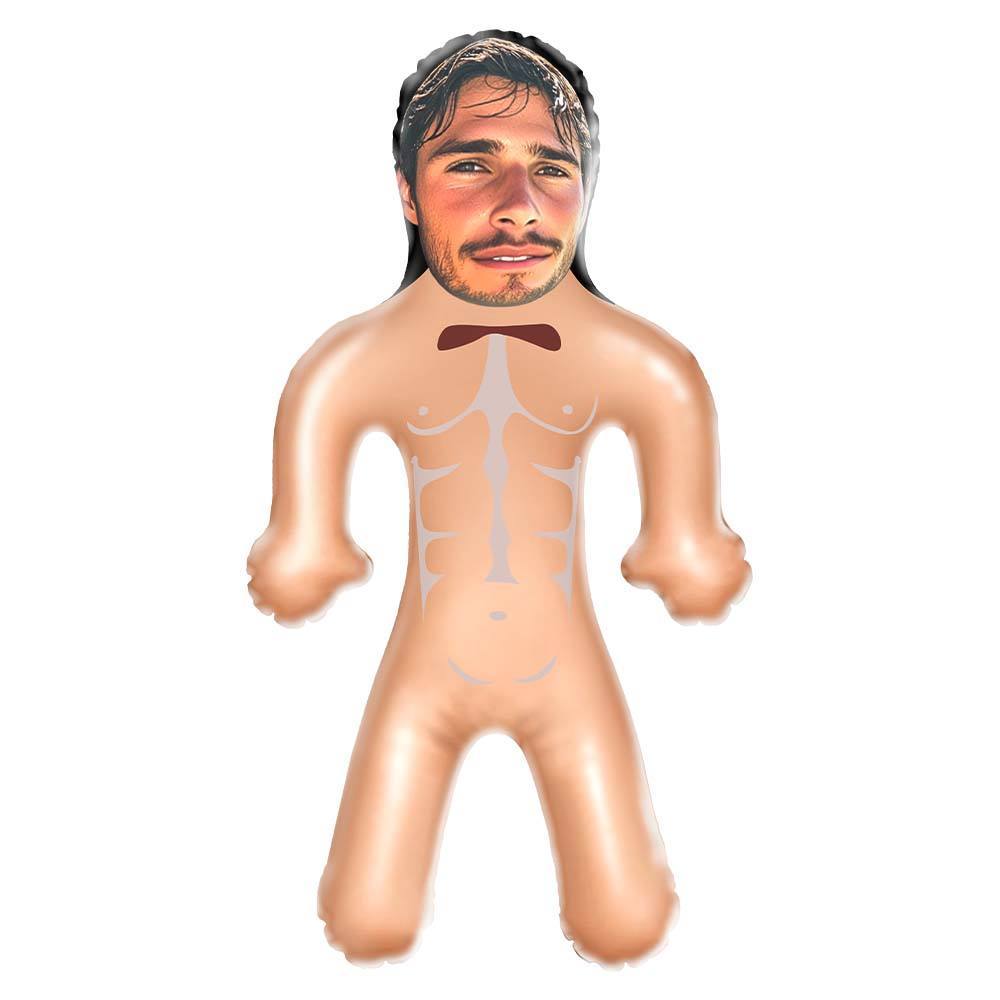 Personalized Groom Blow Up Dolls Funny Inflatable Man Printed Face Bachelorette Party Gift for Bride - MyFaceSocksAU