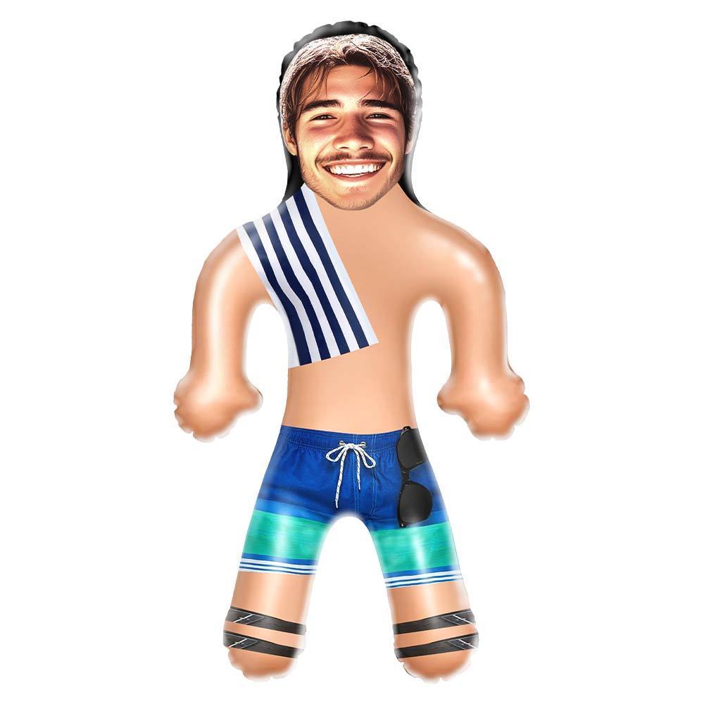 Personalized Beach Guy Blow Up Dolls Funny Inflatable Man Printed Face for Party Favors - MyFaceSocksAU