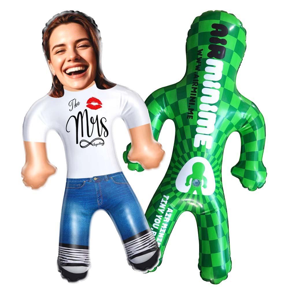 Custom Face Blow Up Doll – "The Mrs" Forever Love Funny Inflatable Doll For Wife - MyFaceSocksAU