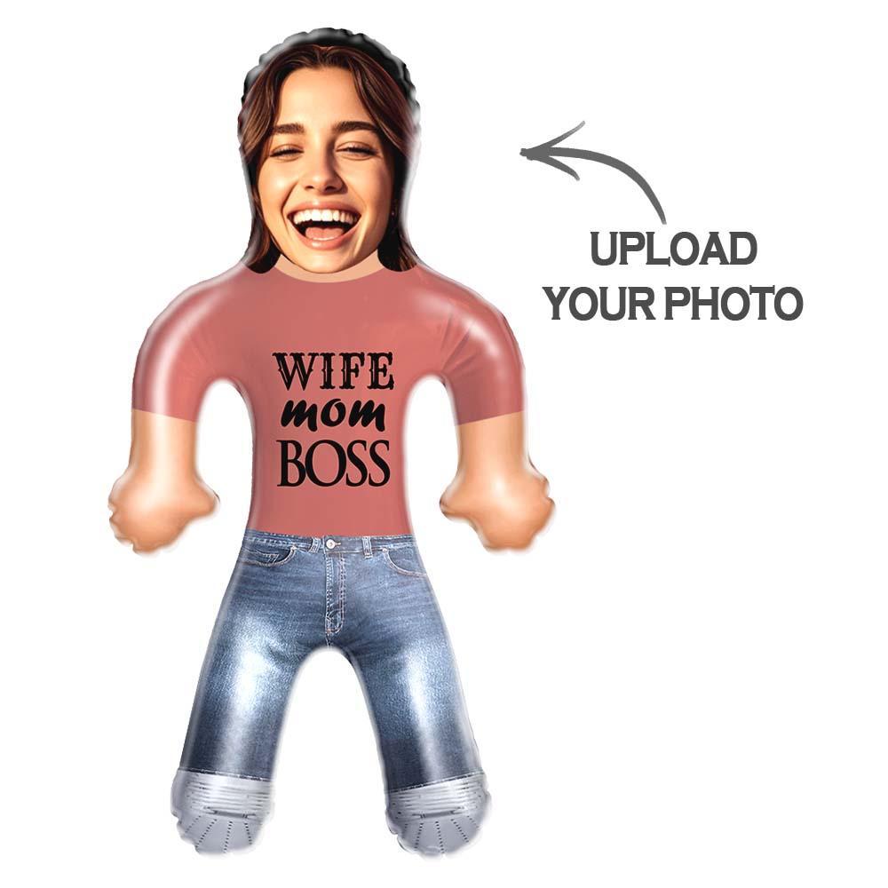Wife. Mom. Boss. Custom Inflatable Doll – Face Photo Mother’s Day Gift - MyFaceSocksAU