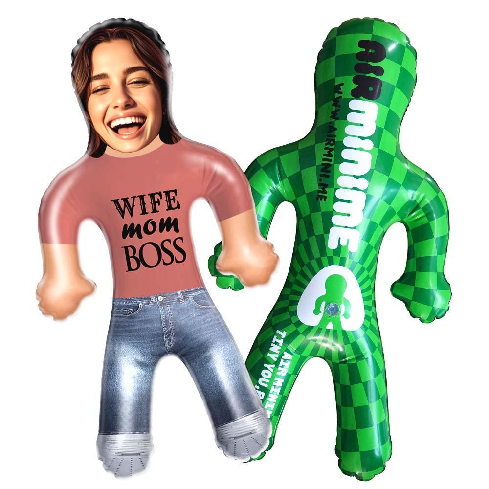 Wife. Mom. Boss. Custom Inflatable Doll – Face Photo Mother’s Day Gift - MyFaceSocksAU